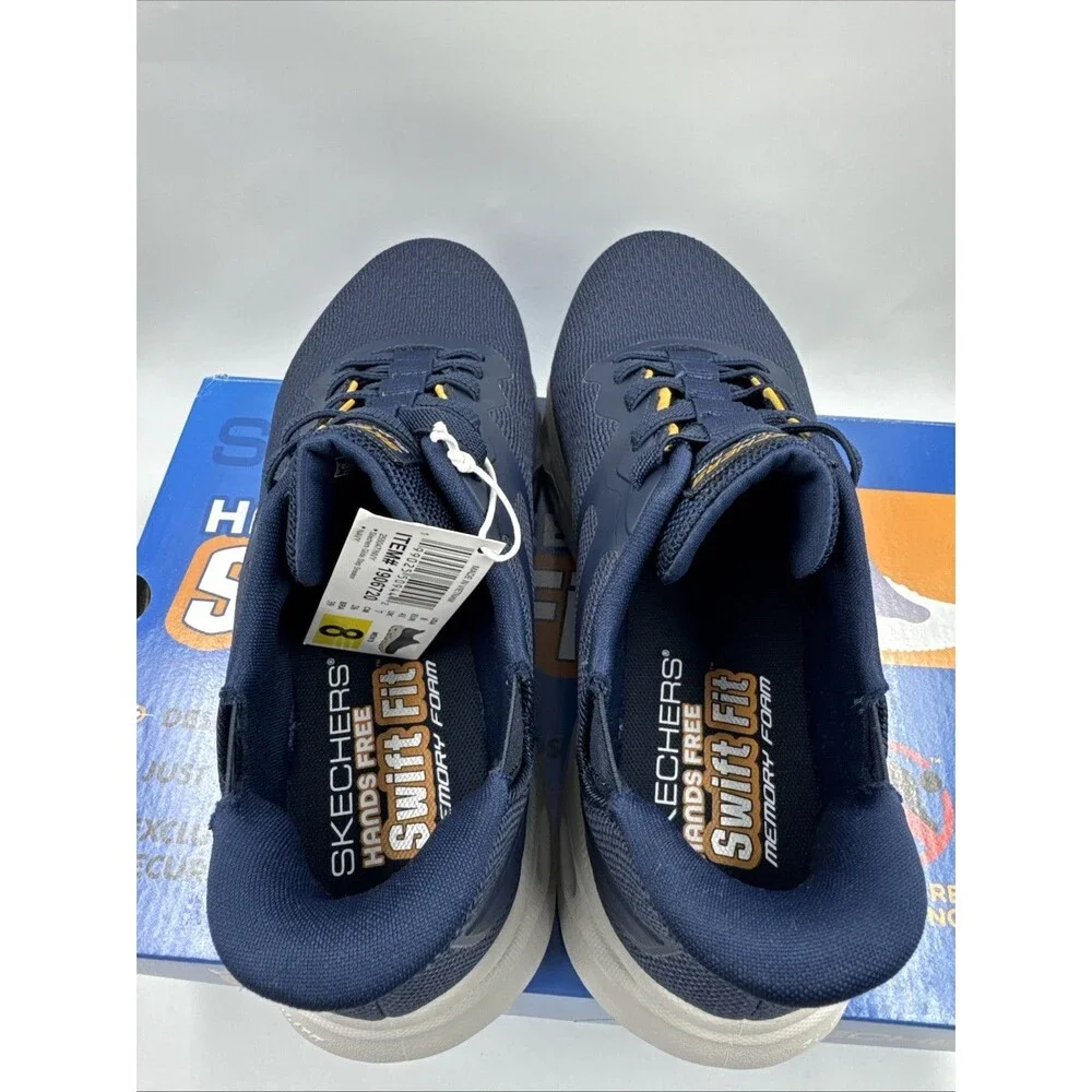 Skechers Men's Hands Free Swift Fit Slip On Memory Foam Shoes - Size 8 Navy